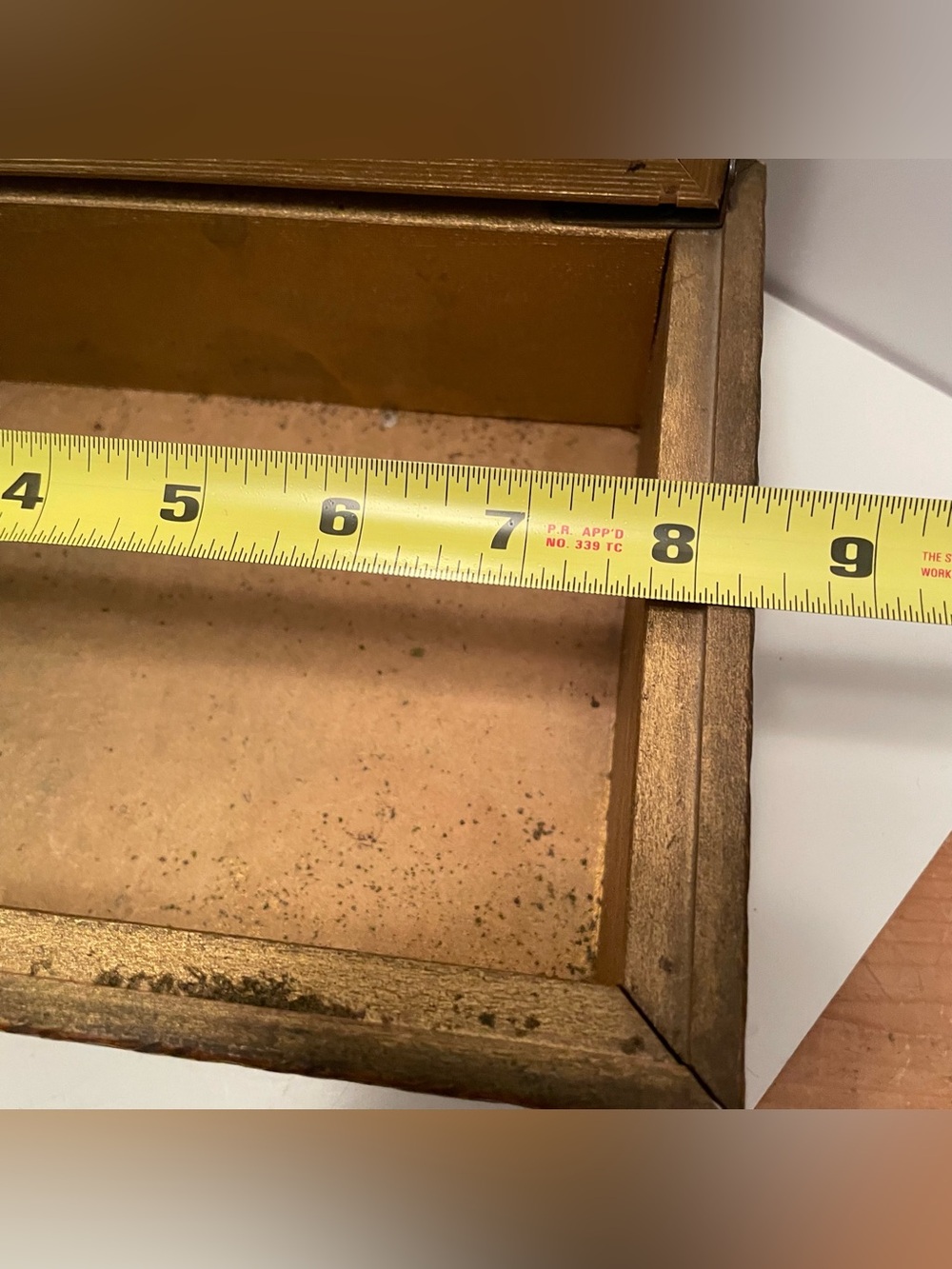Vintage Wooden Jewelry Box Gustave Wiegand Lithograph Mirror - Picture 9 of 11